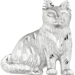 Anhänger 24,2x25,4mm Silberanhänger Katze aus 925 Silber rhodiniert teilmattiert