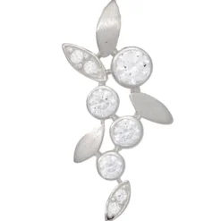 Anhänger 10,7x22,9mm Ästchen 925 Silber glänzend teilmattiert 8 Zirkonia Damen