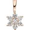 Anhänger 5,3x10mm Stern Schneeflocke aus 7 Diamanten 0.14Ct & 585 Rotgold