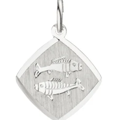 Anhänger 13x14,9mm Sternzeichen Fische aus 925 Silber Rhombus rhodiniert