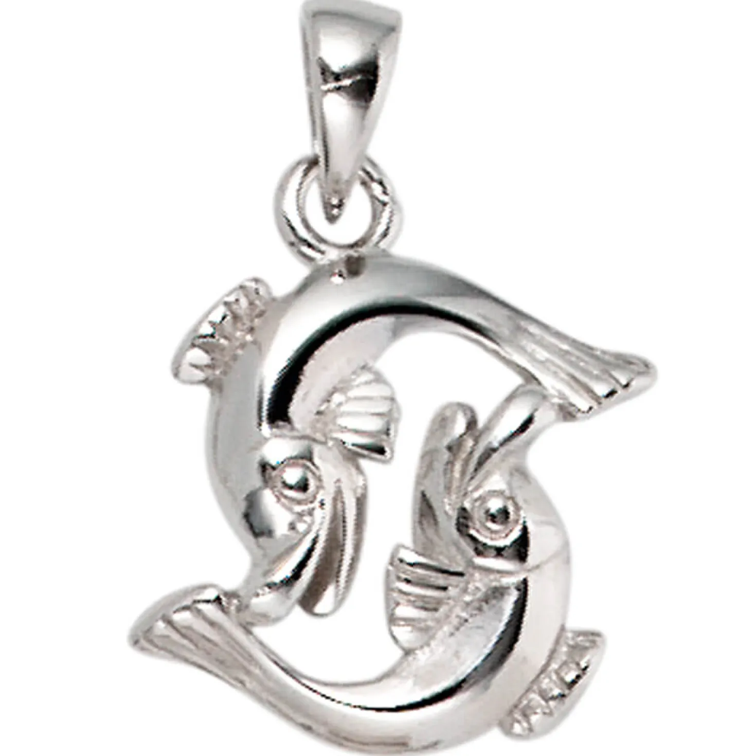 Anhänger 11x13,8mm Sternzeichen Fische aus 925 Echt Silber glänzend Unisex