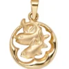 Anhänger 15x18mm Sternzeichen Fische 375 Gold Gelbgold teilmattiert Horoskop
