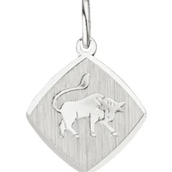 Anhänger 13x14,9mm Sternzeichen Stier aus 925 Silber Rhombus rhodiniert