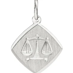 Anhänger 13x14,9mm Sternzeichen Waage aus 925 Silber Rhombus rhodiniert