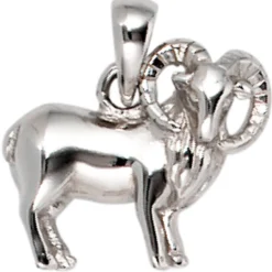 Anhänger 13,3x11mm Sternzeichen Widder aus 925 Echt Silber glänzend Unisex