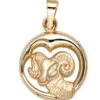 Anhänger 14,9x18,1mm Sternzeichen Widder 375 Gold Gelbgold teilmattiert Horoskop