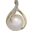 Anhänger 12,9x20mm Süßwasser Zuchtperle & Diamanten 0.025Ct W/SI 585 Gelbgold