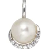 Anhänger 10x17,1mm Süßwasser Zuchtperle & 8 Diamanten 0.1Ct 585 Weißgold