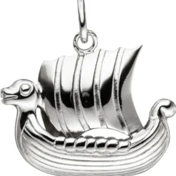 Anhänger 25,6x21,6mm Wikingerboot Wikinger Boot aus 925 Silber rhodiniert