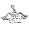 Anhänger 11x26mm zwei stilisierte Engel mit Heiligenschein Zirkonia 925 Silber