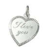 Anhänger 20x17x1mm Silberanhänger Herz I love you echtes 925 Silber Damen