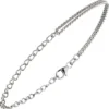 Armband Ankerkette & Erbskette 2-reihig kombiniert 925 Silber rhodiniert 19cm