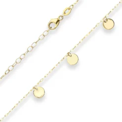 Armband Ankerkette flach runde Plättchen Armschmuck aus 585 Gold Gelbgold 16cm