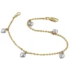 Armband Ankerkette mit 5 Herzen, 375 Gold Gelbgold, rhodiniert, 18,5cm