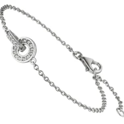 Armband Armkette aus 925 Silber rhodiniert 20 Zirkonia weiß 17-20cm Armschmuck