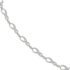 Armband Armkette aus Unendlichkeit-Symbolen mit Zirkonia, 925 Silber, 19cm