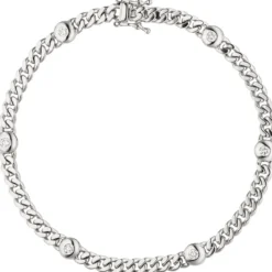 Armband Armkette 6 Diamanten 0.3Ct Brillanten 585 Gold Weißgold 19cm