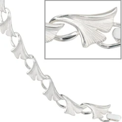 Armband Armkette Ginko Blätter aus echtem 925 Silber, 19cm, für Damen