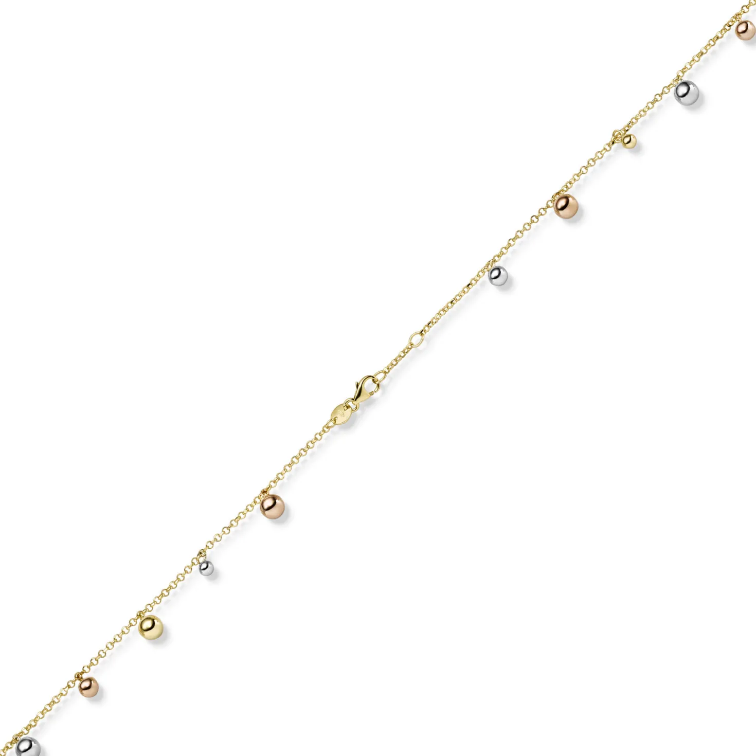 Armband Armkette Kugel Kügelchen 585 Gold Gelbgold Weißgold Rotgold 19cm