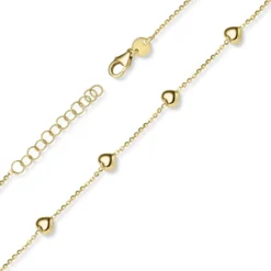 ArmbandArmkette mit 6 Herzen aus 585 Gold Gelbgold 21cm Armschmuck