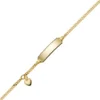 Armband Armkette mit Herz 585 Gelbgold 14cm Identbändchen für Kinder