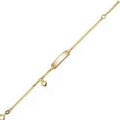 Armband Armkette mit Herz 585 Gold Gelbgold 16cm Identbändchen für Kinder
