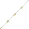 Armband Armkette mit 3 Kleeblatt-Blumen aus 585 Gold Gelbgold diamantiert 20cm