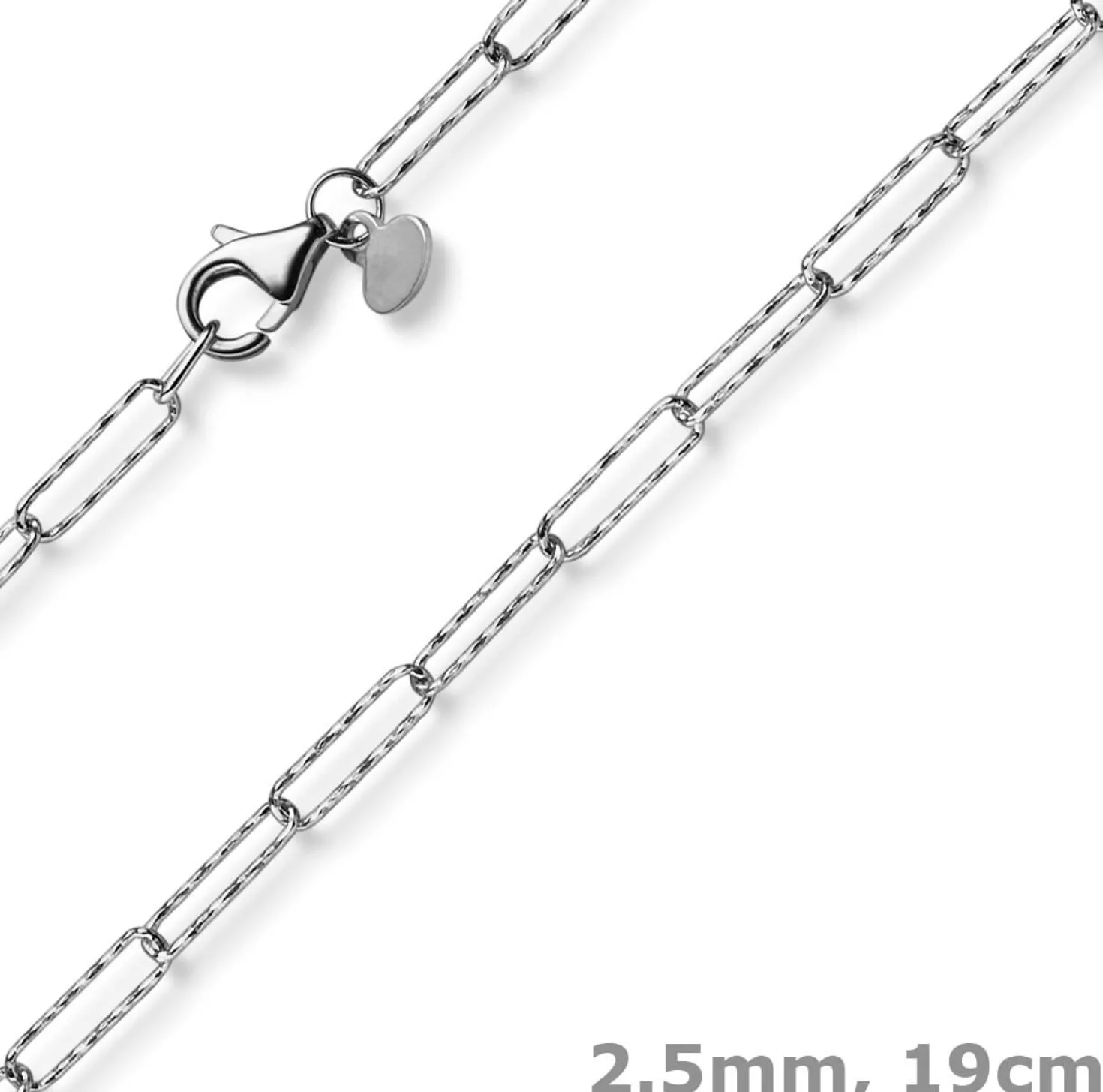 Armband Armkette Weit-Ankerkette aus 585 Gold Weißgold strukturiert 19cm