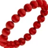 Armband Armschmuck Armkette Muschelkern-Perlen rot 10mm, dehnbar, 19cm
