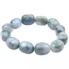Armband Armschmuck aus echtem Baum-Achat, grau-grün, dehnbar, endlos