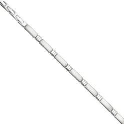 Armband Armschmuck aus Edelstahl teilmattiert, 21cm auf 19,5 & 18cm kürzbar