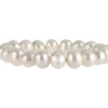Armband Armschmuck aus Süßwasser Zucht-Perlen creme weiß, dehnbar, endlos