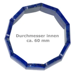Armband aus Edelstein Lapis-Lazuli 25mm breit Naturstein blau glatt dehnbar Ø6cm