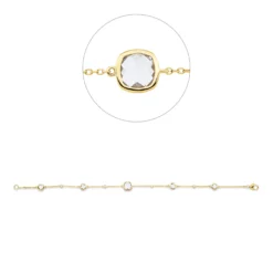 Armband aus 750 Gelbgold 5 Amethyste 2,04ct grün 4 Brillanten 0,06ct TW-SI