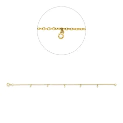 Armband aus 750 Gelbgold 5 Brillanten 0,05ct TW-VSI/SI B:5,6mm L:17,5cm