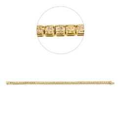 Armband aus 750 Gelbgold 48 Diamanten Kissen-Schliff 9,2ct gelb B:3,7mm L:17,8cm
