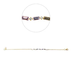 Armband aus 750 Gelbgold 7 Saphire 0,94ct mehrfarbig 10 Brillanten 0,14ct I-SI