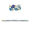 Armband aus 750 Gelbgold 44 Tansanite 21,1ct blau 43 Brillanten 0,4ct TW-SI