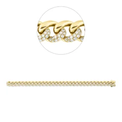 Armband aus 750 Gold Gelbgold 343 Brillanten 2,85ct W-PI B:8,3mm L:17,8cm