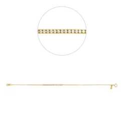 Armband aus 750 Gold Gelbgold 25 Brillanten 0,15ct TW-PI B:34,4mm L:17,8cm