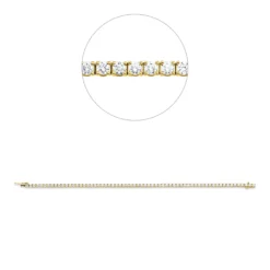 Armband aus 750 Gold Gelbgold 64 Brillanten 2,94ct TW-SI L:17,8cm 4er-Krappe