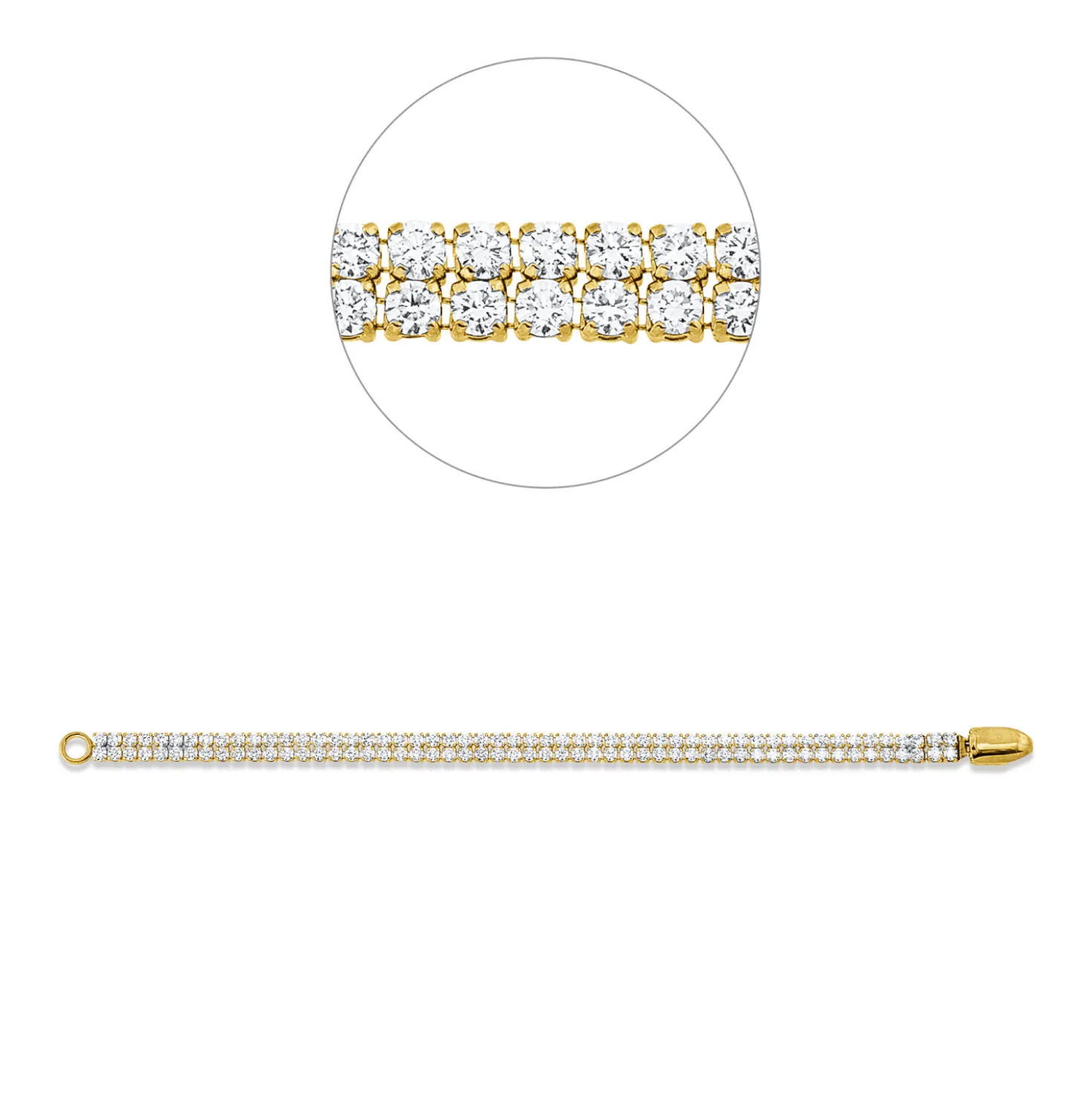 Armband aus 750 Gold Gelbgold 108 Brillanten 7,47ct F-SI B:5,3mm L:17,8cm