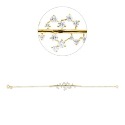 Armband aus 750 Gold Gelbgold 18 Brillanten 0,84ct TW-SI B:14mm L:17,8cm