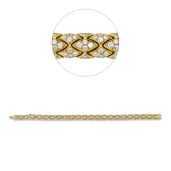Armband aus 750 Gold Gelbgold 400 Brillanten 5,42ct TW-VSI L:17,8cm