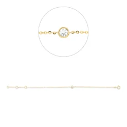 Armband aus 750 Gold Gelbgold Brillant 0,1ct TW-PI B:3,8mm L:16,5cm