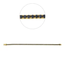 Armband aus 750 Gold Gelbgold 62 Brillanten 5,21ct schwarz B:2,6mm L:18cm