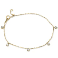 Armband aus 750 Gold Gelbgold 5 Brillanten 0,37ct TW-SI L:17,8cm