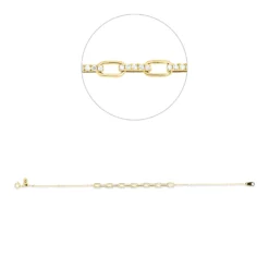 Armband aus 750 Gold Gelbgold 30 Brillanten 0,18ct TW-SI L:17,8cm