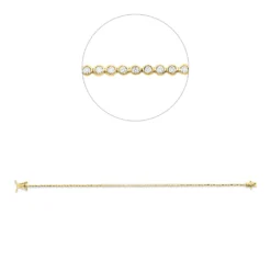 Armband aus 750 Gold Gelbgold 28 Brillanten 0,26ct F-SI B:2,4mm L:18cm Zarge