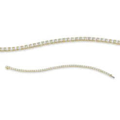 Armband aus 750 Gold Gelbgold 51 Brillanten 5,12ct TW-SI B:3mm L:17,5cm 4er-Krappe